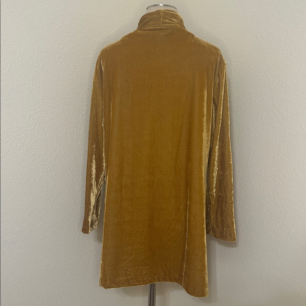 Harvest Gold Velvet Open Front Jacket S Small like a 6 or 8 Pockets Fall Autumn - Picture 2 of 4